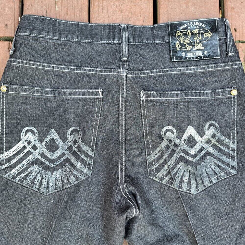 %South Pole Y2K Men Baggy Denim Black Jeans Size 36x31 La Mascara / J3